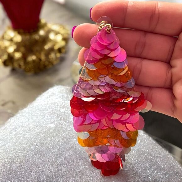 nOir Colorful Sequin Dangle Earrings - Picture 3 of 3